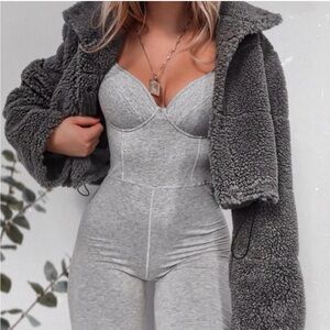 House of CB Kalani corset push up Gray Jumpsuit